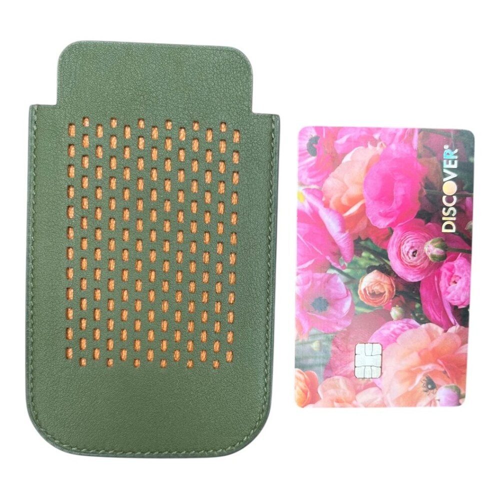 Hermes Swift Chevre Calfskin Olive Green Credit Card Drivers License Wallet